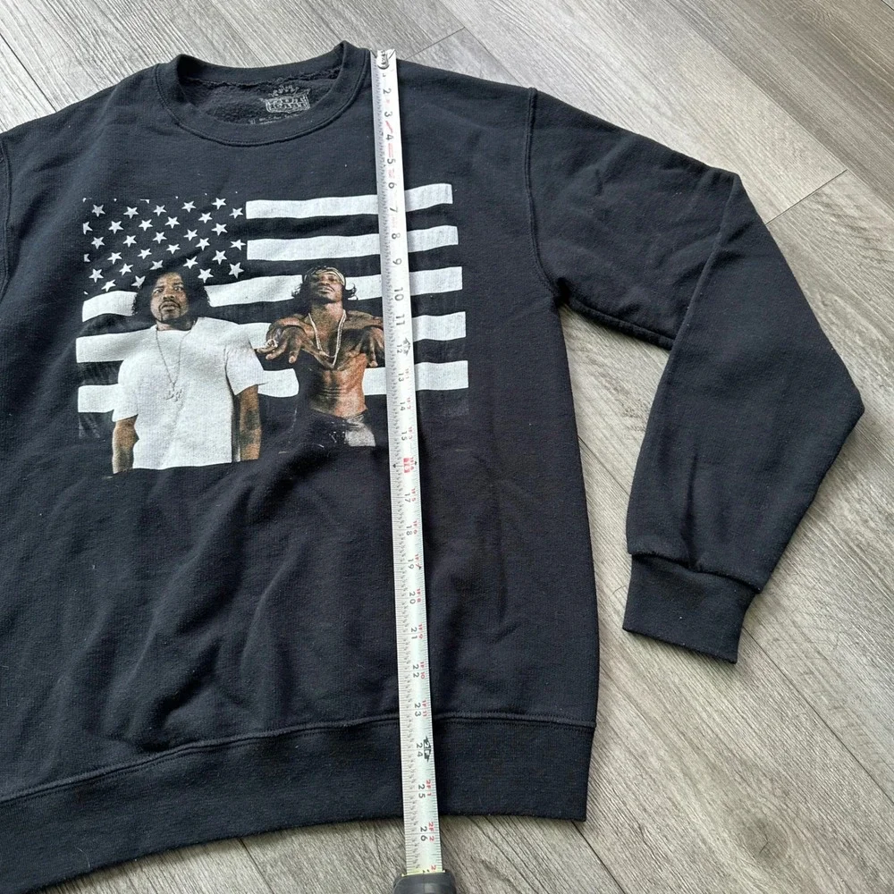 OutKast Stankonia American Flag Graphic Crewneck Sweatshirt Black Mens Size S